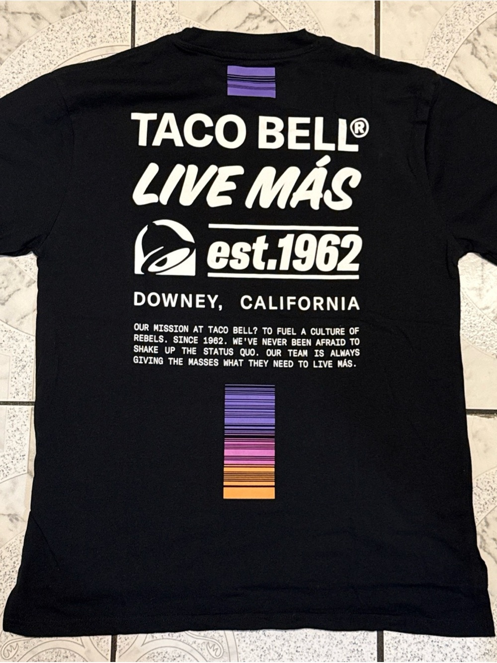New Taco Bell Live Más Employee Uniform T-Shirt Black 2020 Men’s Size Medium